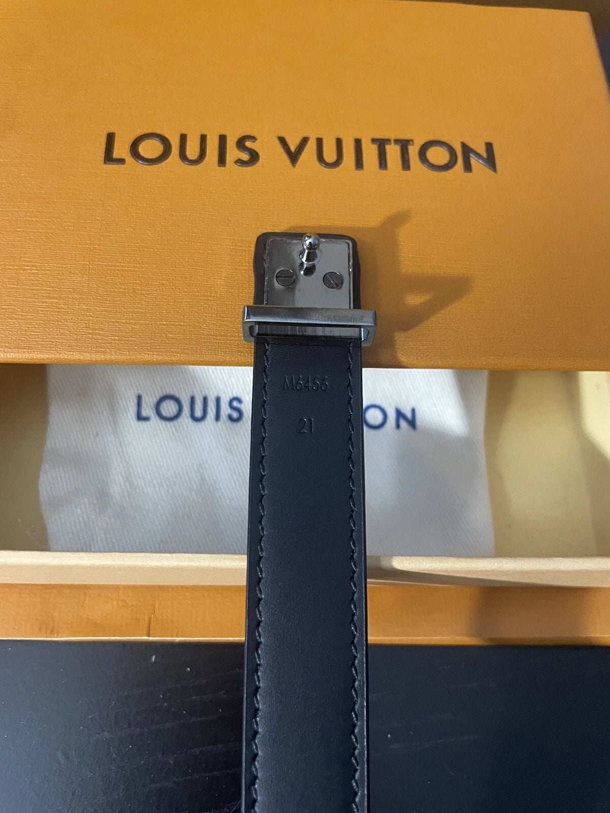 Louis Vuitton Slim Bracelet Monogram Eclipse Canvas Black Authentic